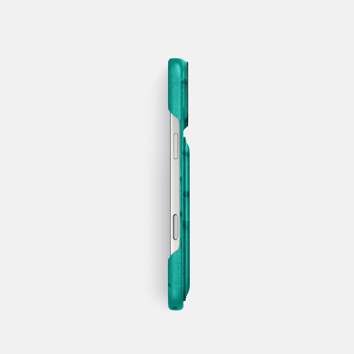 Double Card Case For iPhone 18 Pro In Ostrich -3 | Turquoise-Black