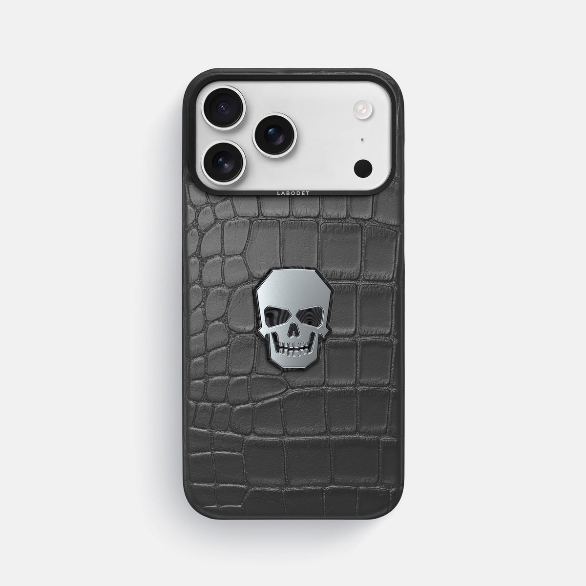 Classic Case With Titanium Skull For iPhone 18 Pro Max In Alligator -1 | Grey-Black