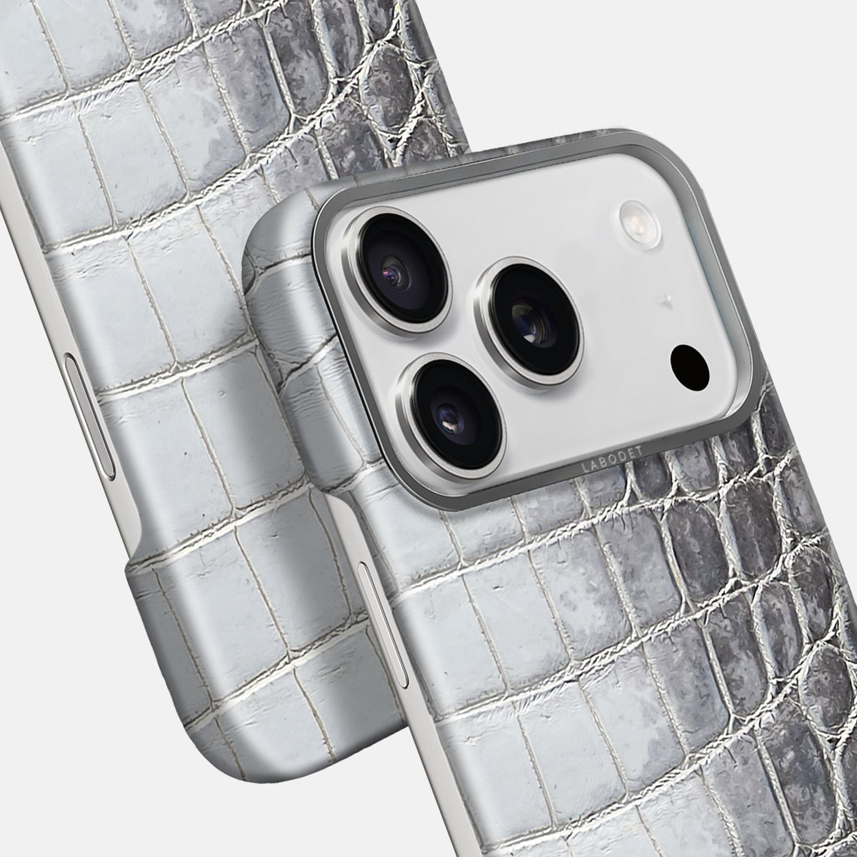 Classic Case For iPhone 18 Pro Max In Himalayan Crocodile -5 | Silver-Steel