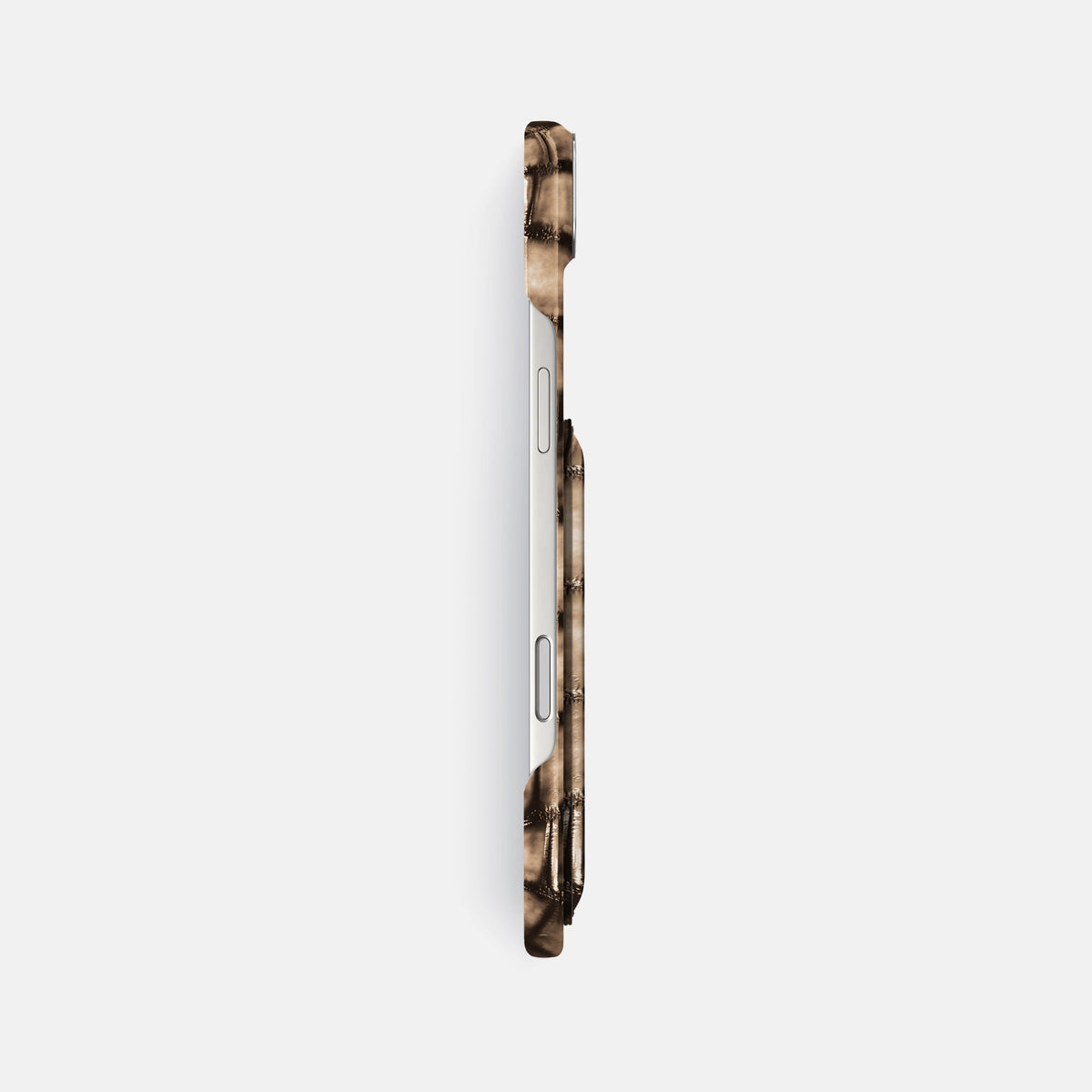 Double Card Case For iPhone 17 Air In Patina Alligator -3 | Etoupe-Steel