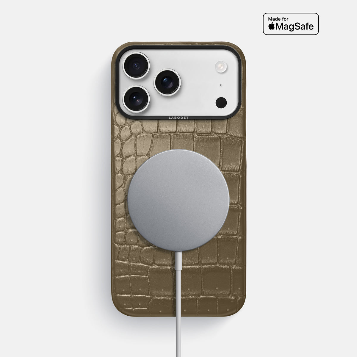 Classic Case For iPhone 17 Pro Max In Porosus Crocodile -5 | Kaki-Green-Black