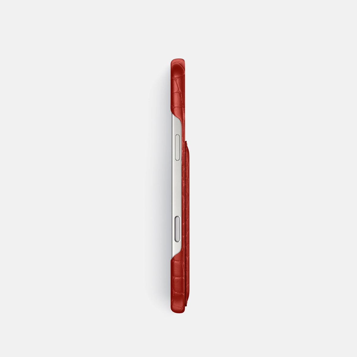 Slim Card Case For iPhone 18 Pro In Alligator -3 | Red