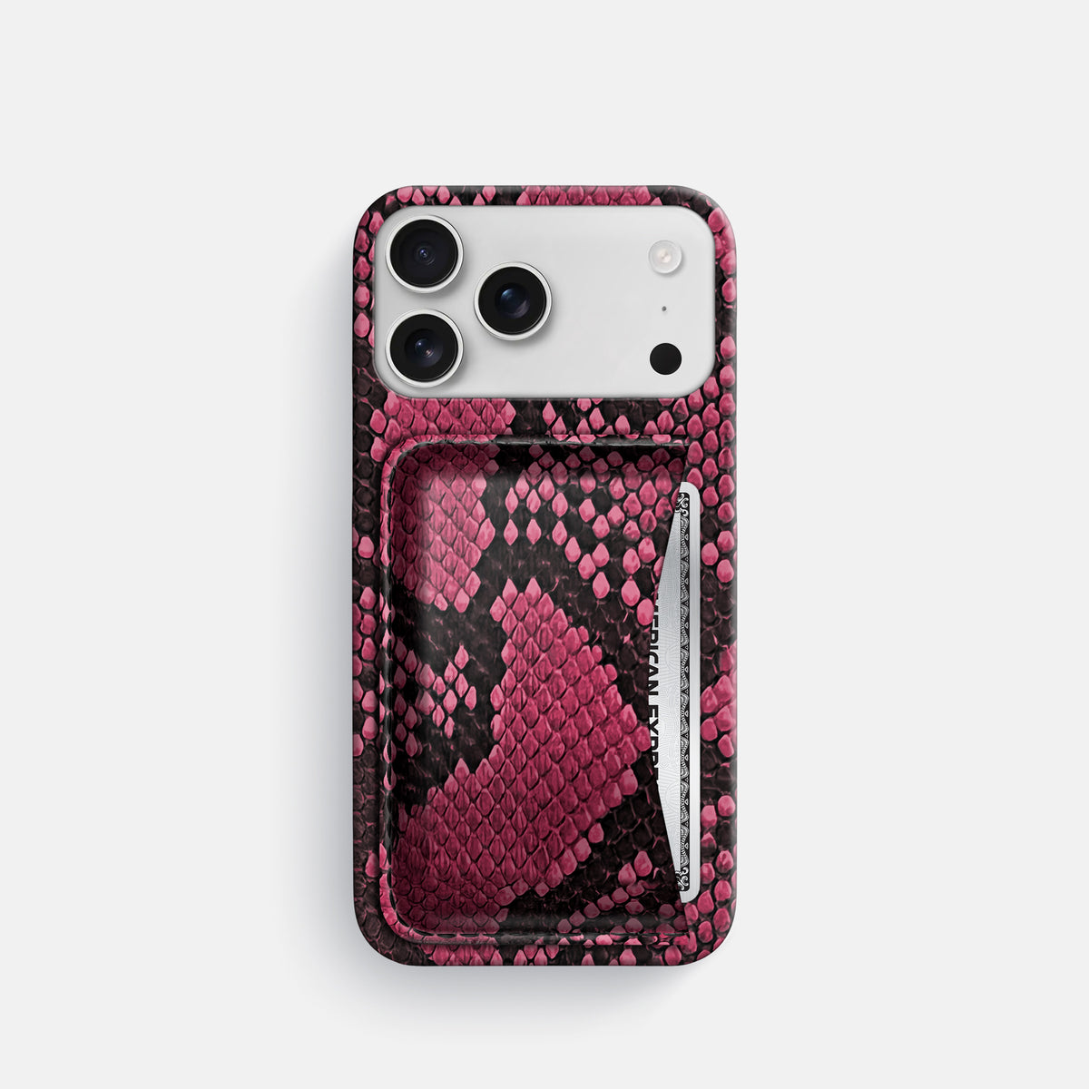 Slim Card Case For iPhone 17 Pro In Deluxe Python -1 | Burgundy