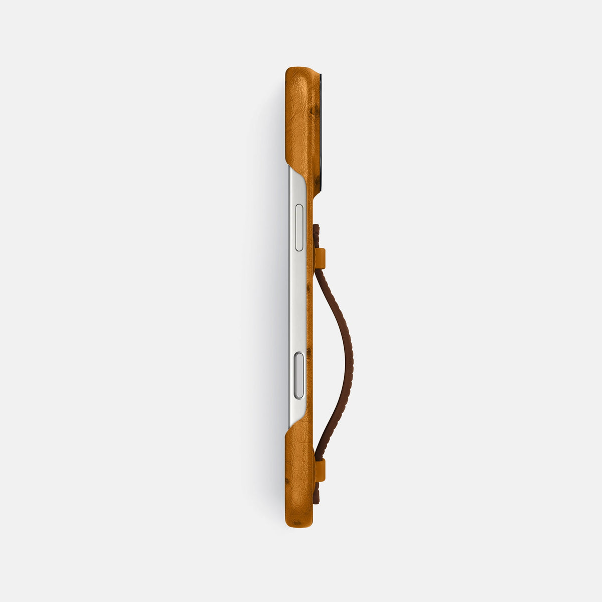 Center Handle Coloré For iPhone 18 Pro Max In Ostrich -2 | Chestnut-Black