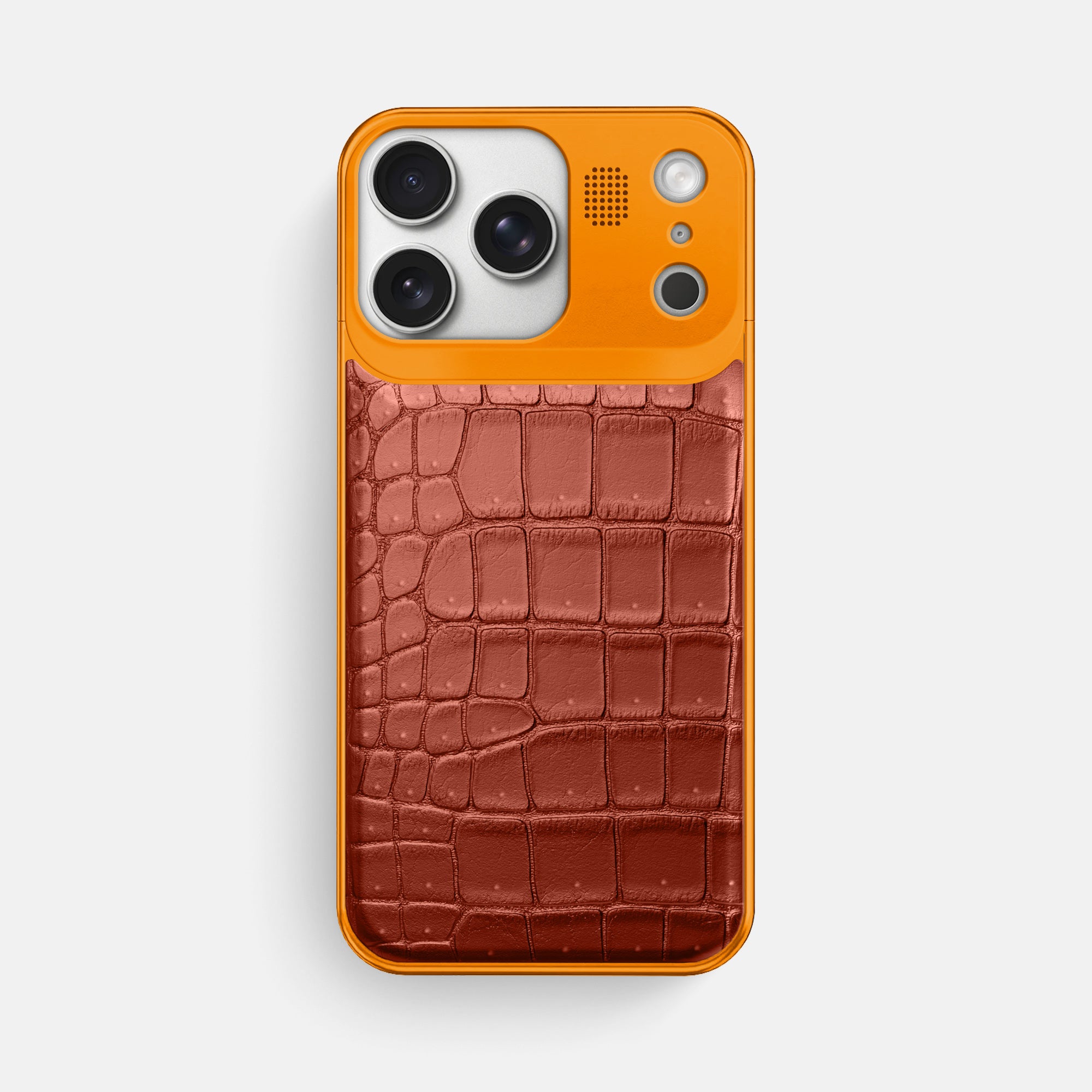 Metal Case For iPhone 17 Pro Max In Porosus Crocodile · Labodet