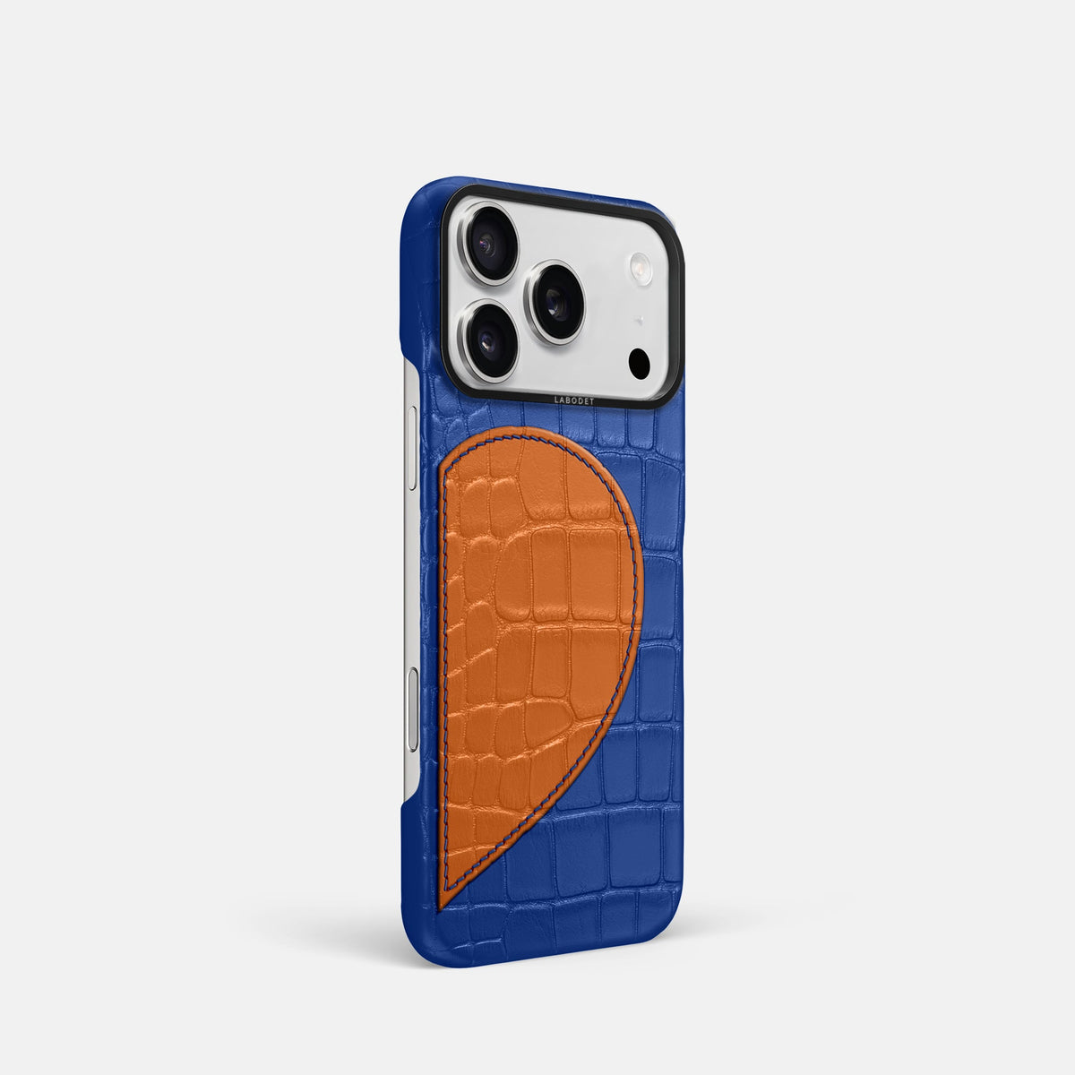 Classic Case With Half Heart - Right For iPhone 18 Pro In Alligator -2 | Royal-Blue-Black