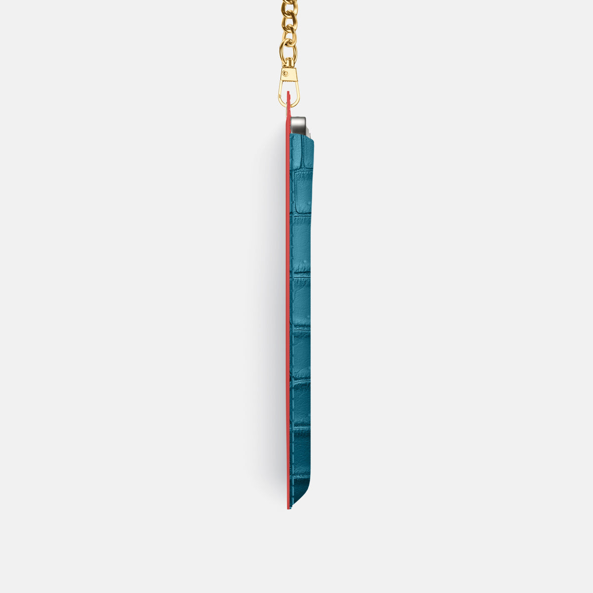 Crossbody Bag For iPhone 17 Pro In Porosus Crocodile -4 | Turquoise-Gold