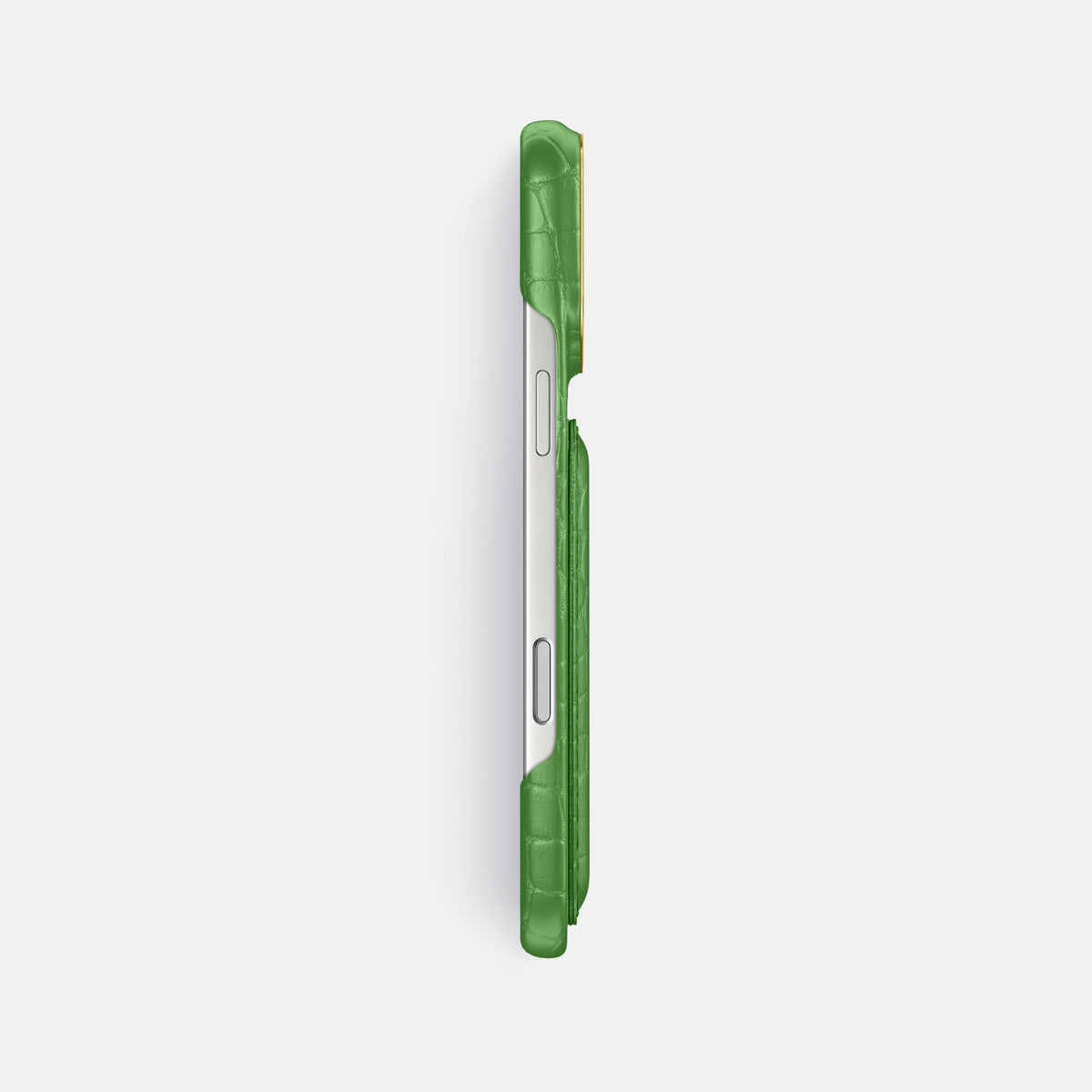 Double Card Case For iPhone 17 Pro Max In Alligator -3 | Apple-Green-Gold