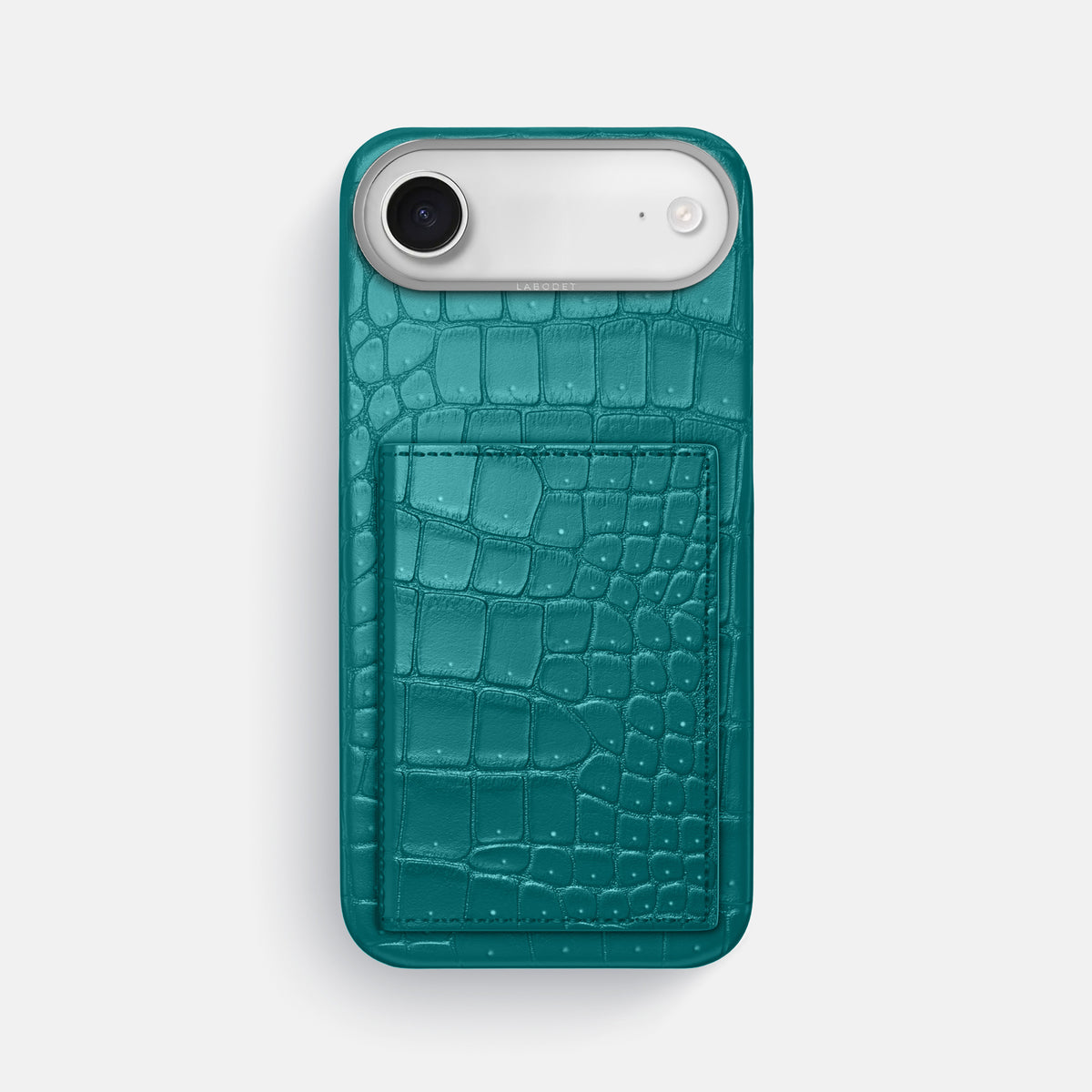 Bi-Fold Case For iPhone 17 Air In Porosus Crocodile -1 | Celadon-Steel