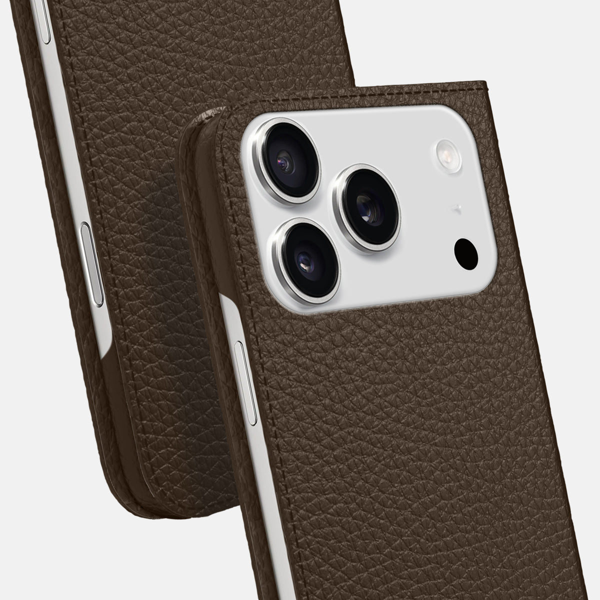 Folio Slim Case For iPhone 17 Pro Max In Calf -5 | Dark-Brown