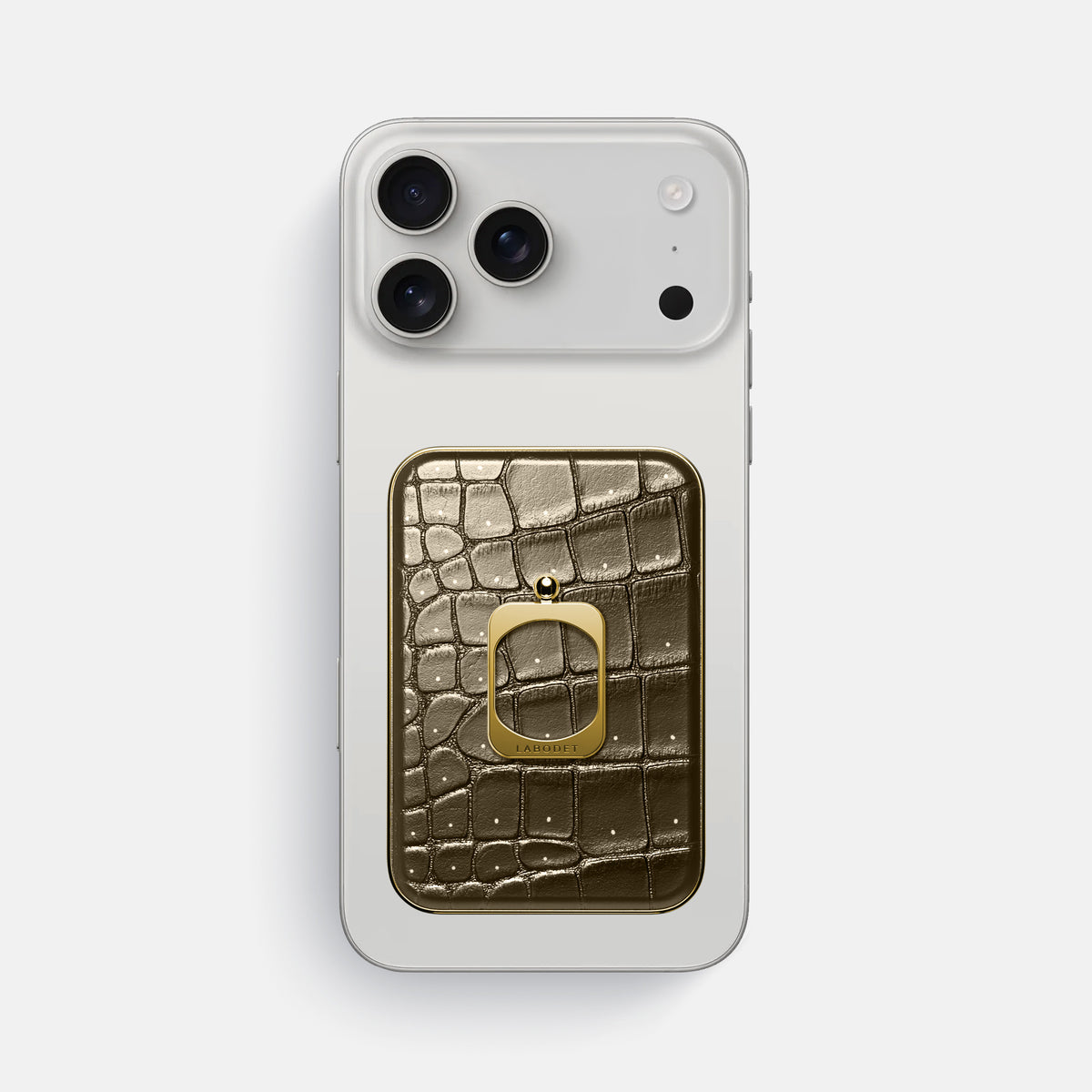 MagSafe Ring For iPhone 17 Pro Max In Porosus Crocodile -2 | Bronze-Gold