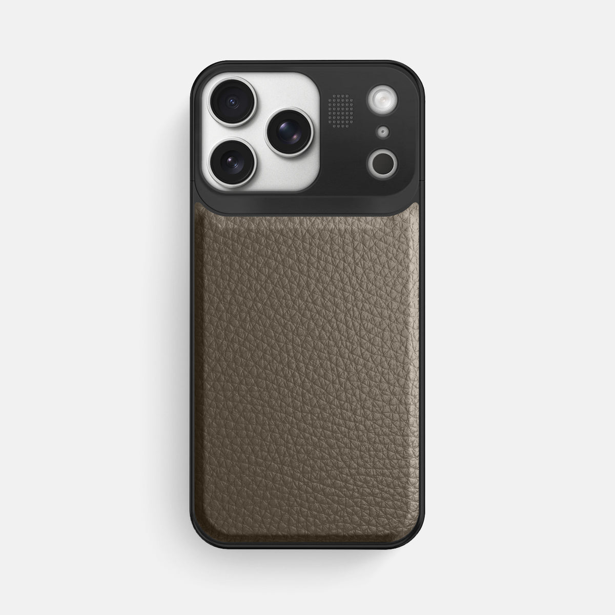 Metal Case For iPhone 17 Pro Max In Calf -1 | Taupe-Black