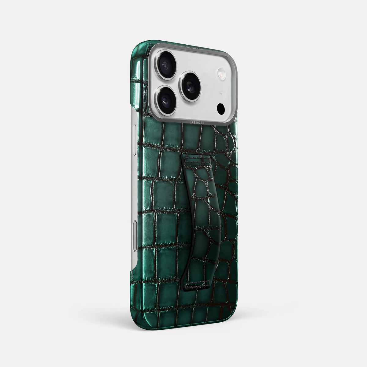 Finger Case For iPhone 18 Pro Max In Patina Alligator -2 | Green-Steel