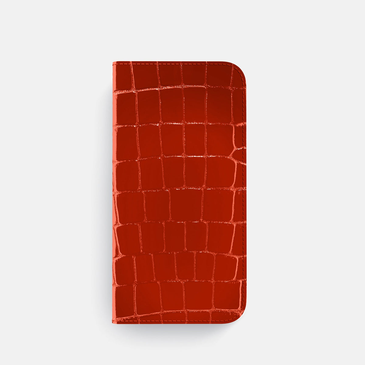 Folio Case For iPhone 18 Pro In Shiny Alligator -4 | Orange-Black