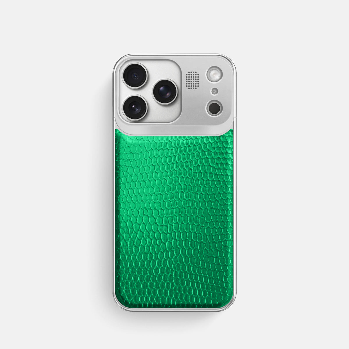 Metal Case For iPhone 17 Pro In Lizard -1 | Apple-Green-Steel