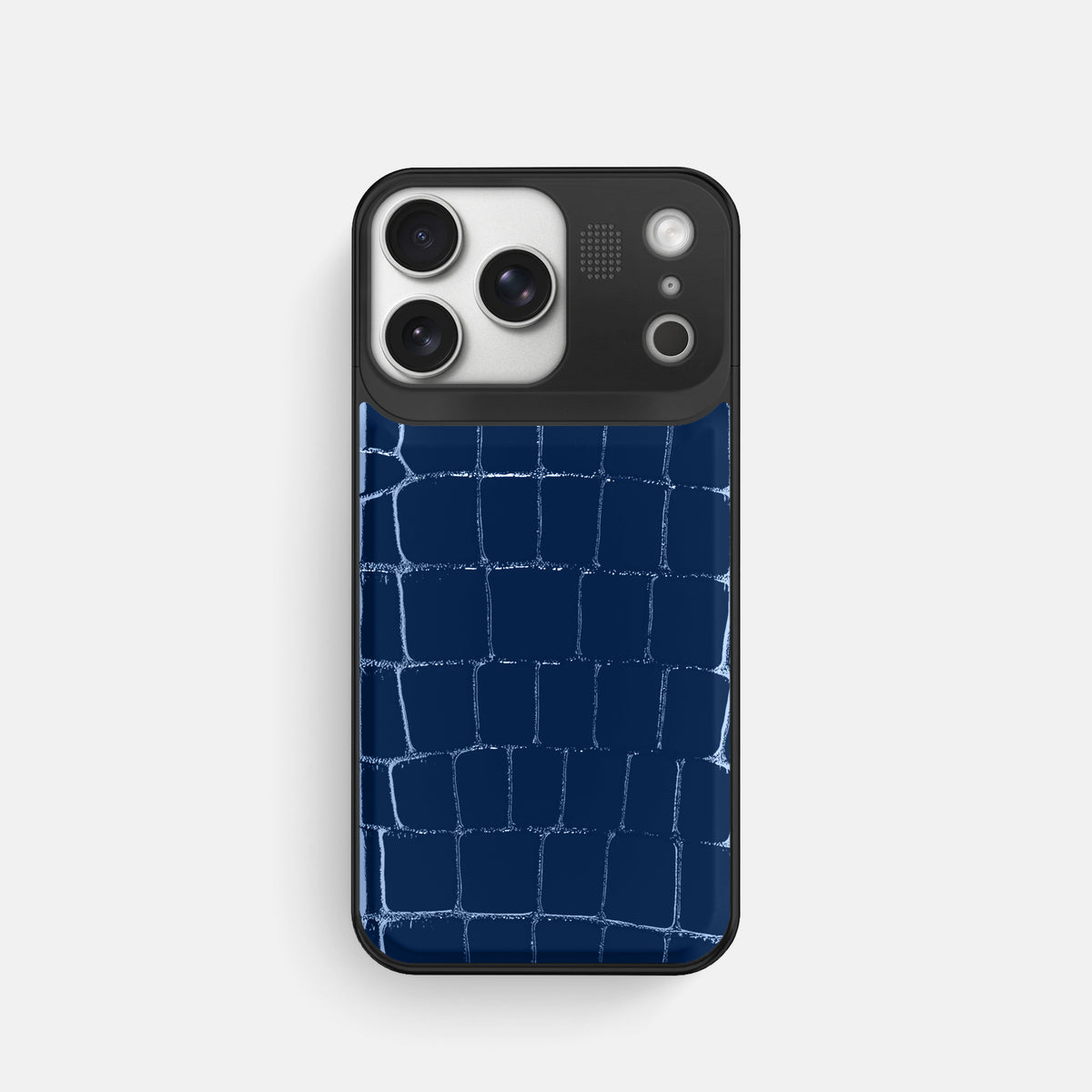 Metal Case For iPhone 17 Pro In Shiny Alligator -1 | Mediterranean-Black