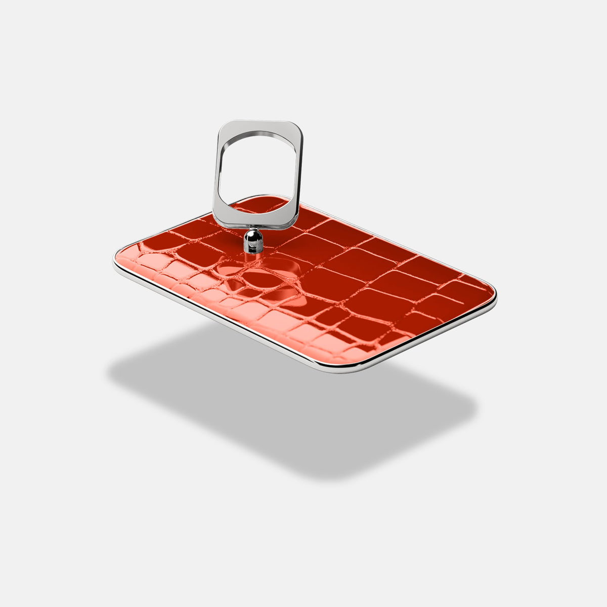 MagSafe Ring For iPhone 18 Pro In Shiny Alligator -4 | Orange-Steel