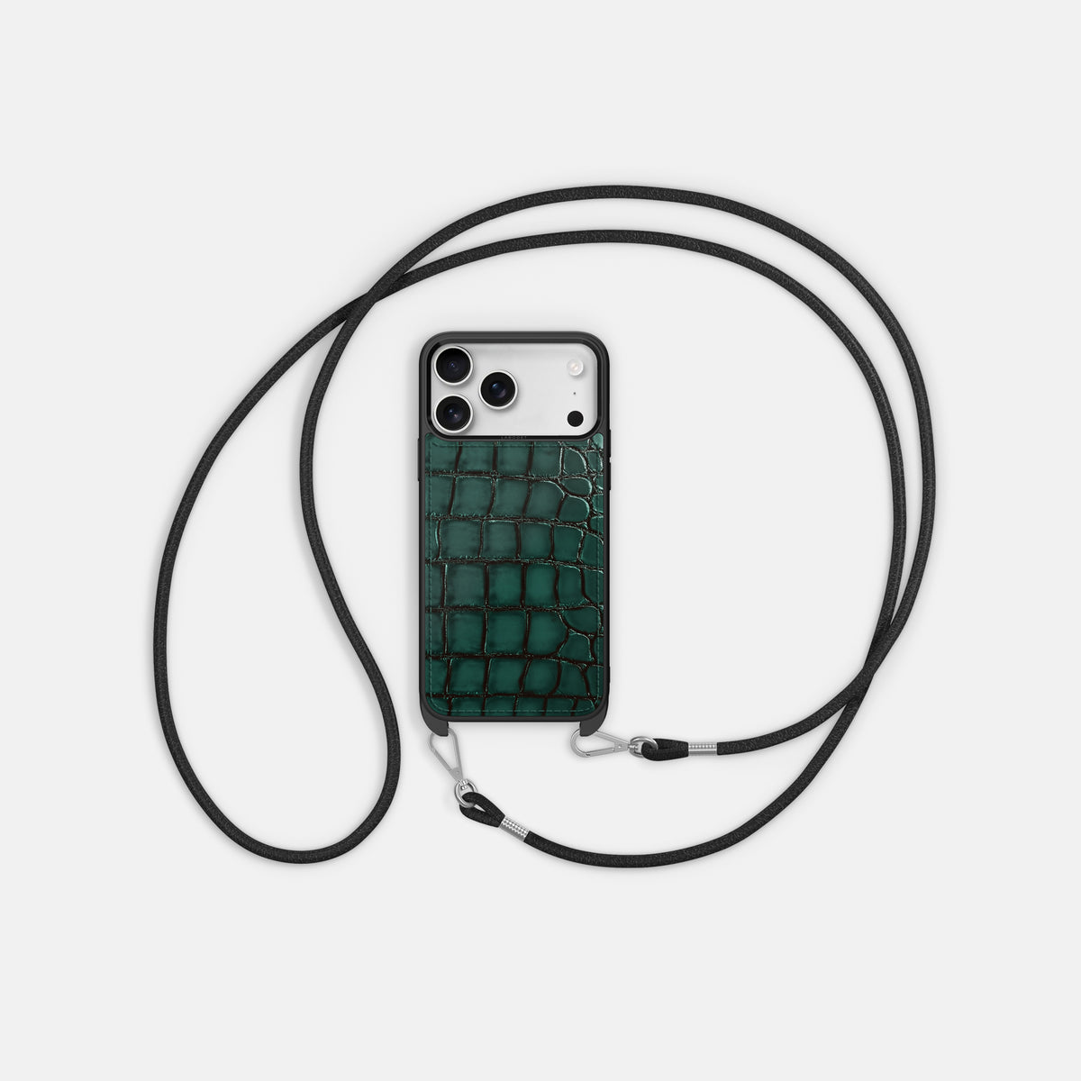 Crossbody Sport Case For iPhone 17 Pro Max In Patina Alligator -5 | Green