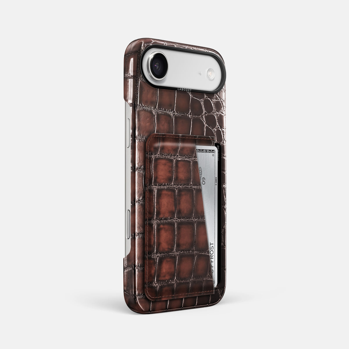 Double Card Case For iPhone 17 Air In Patina Alligator -2 | Havana-Brown-Black
