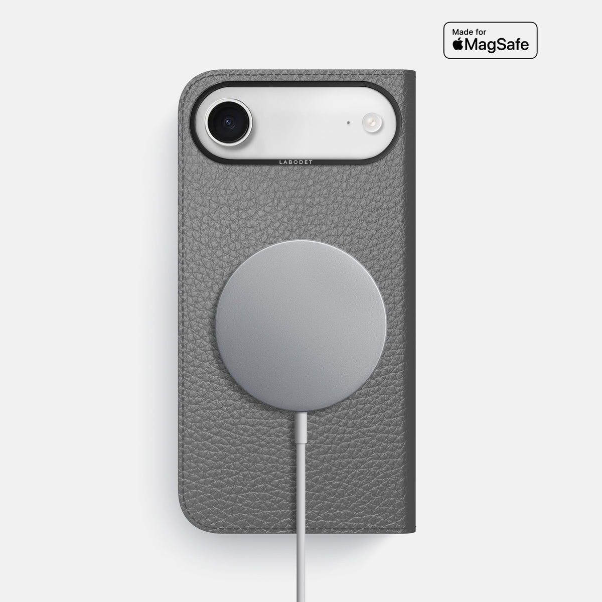 Folio Case For iPhone 17 Air In Calf -3 | Souris-Black