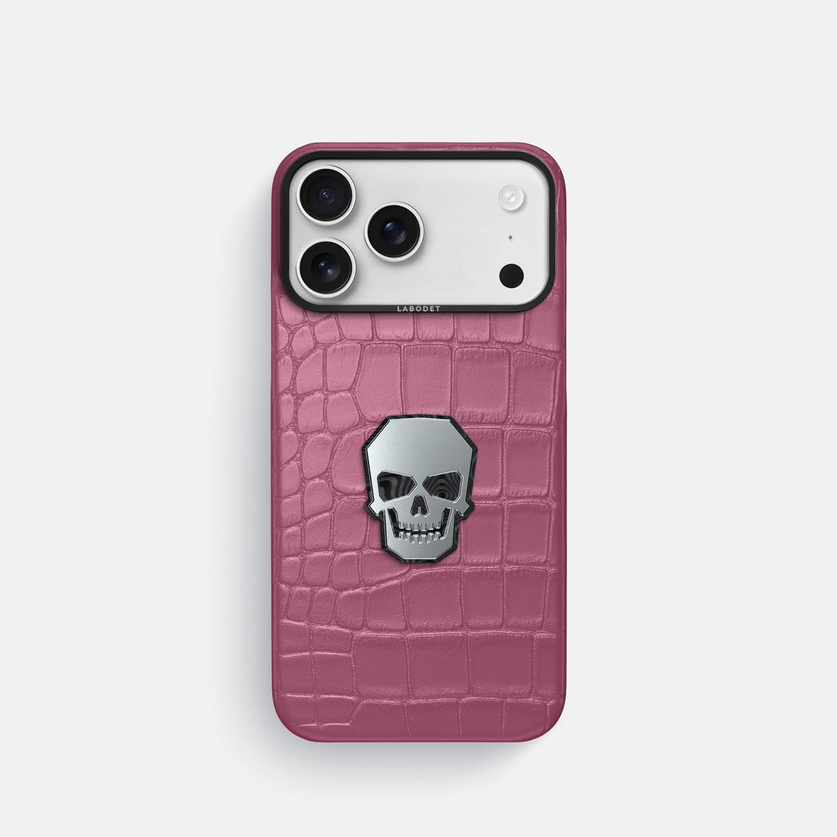 Classic Case With Titanium Skull For iPhone 18 Pro In Alligator -1 | Pink-Lagoon-Black