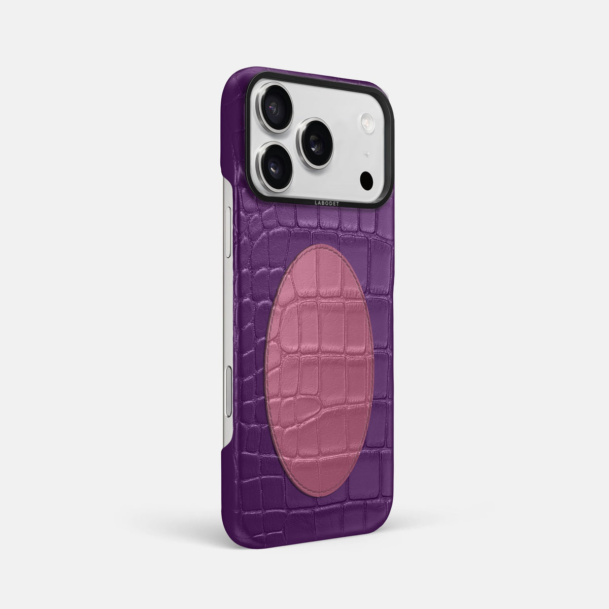Classic Case With Oval For iPhone 18 Pro Max In Alligator -2 | Purple-Black