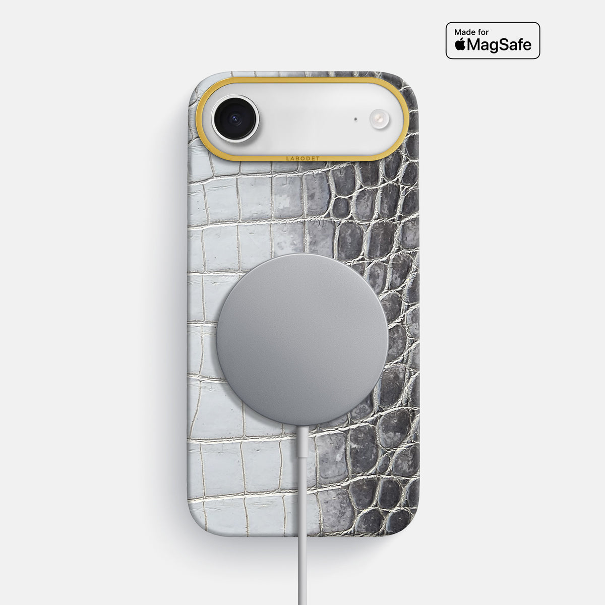 Classic Case For iPhone 17 Air In Himalayan Crocodile -4 | Silver-Gold