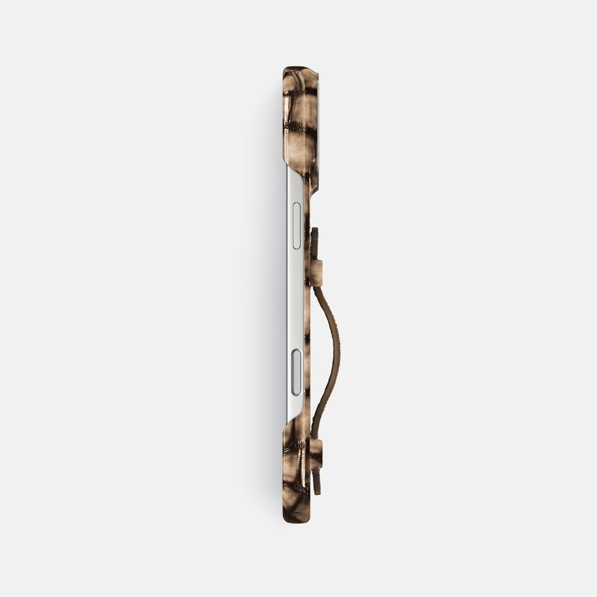 Handle Case For iPhone 18 Pro Max In Patina Alligator -3 | Etoupe-Steel