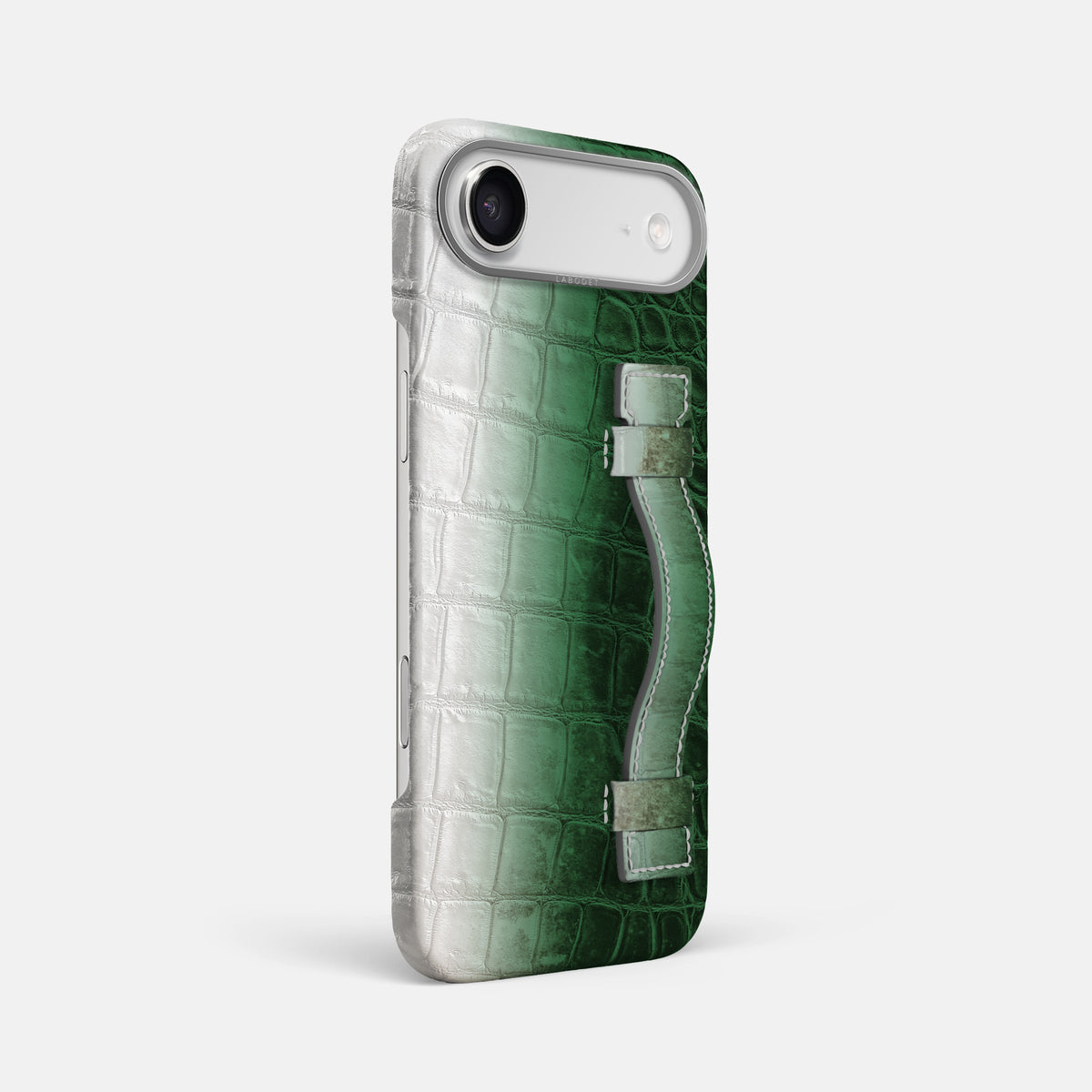 Handle Case For iPhone 17 Air In Himalayan Crocodile -2 | Green-Steel