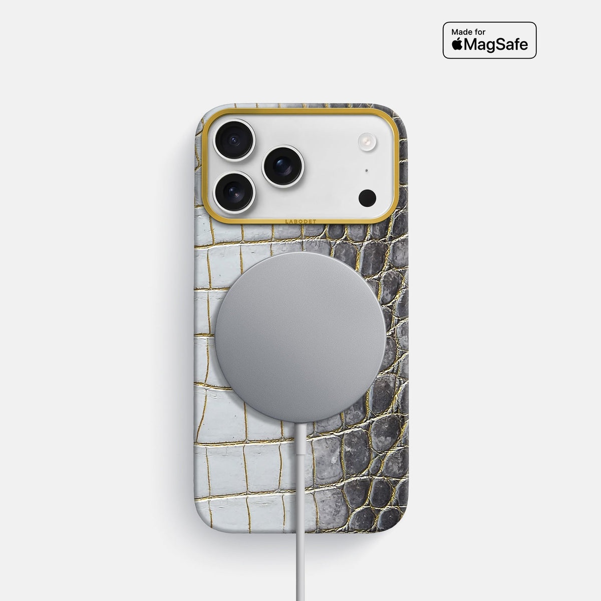 Classic Case For iPhone 18 Pro In Himalayan Crocodile -4 | Gold-Gold