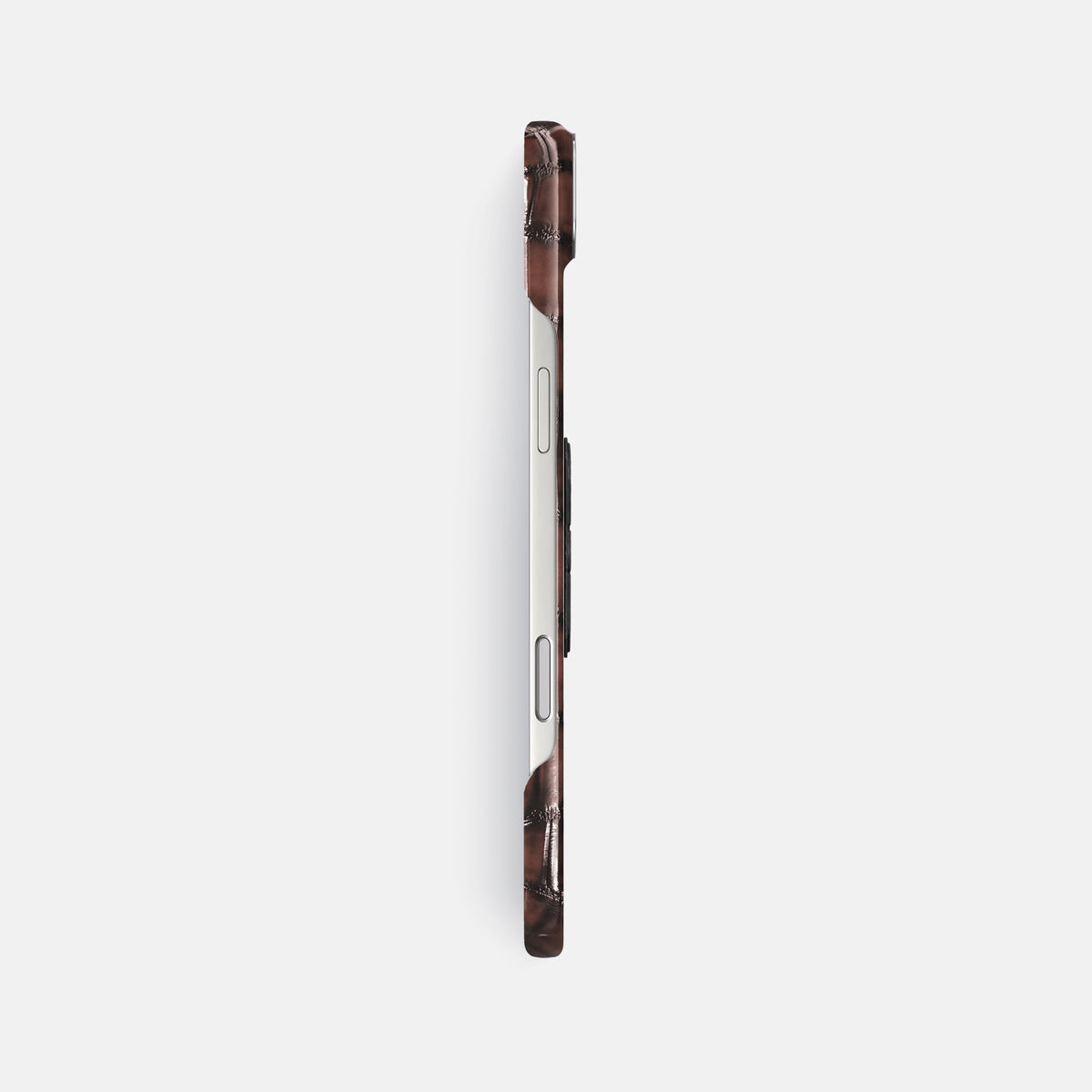 Classic Case With Carbon Skull For iPhone 17 Air In Patina Alligator -3 | Havana-Brown-Steel