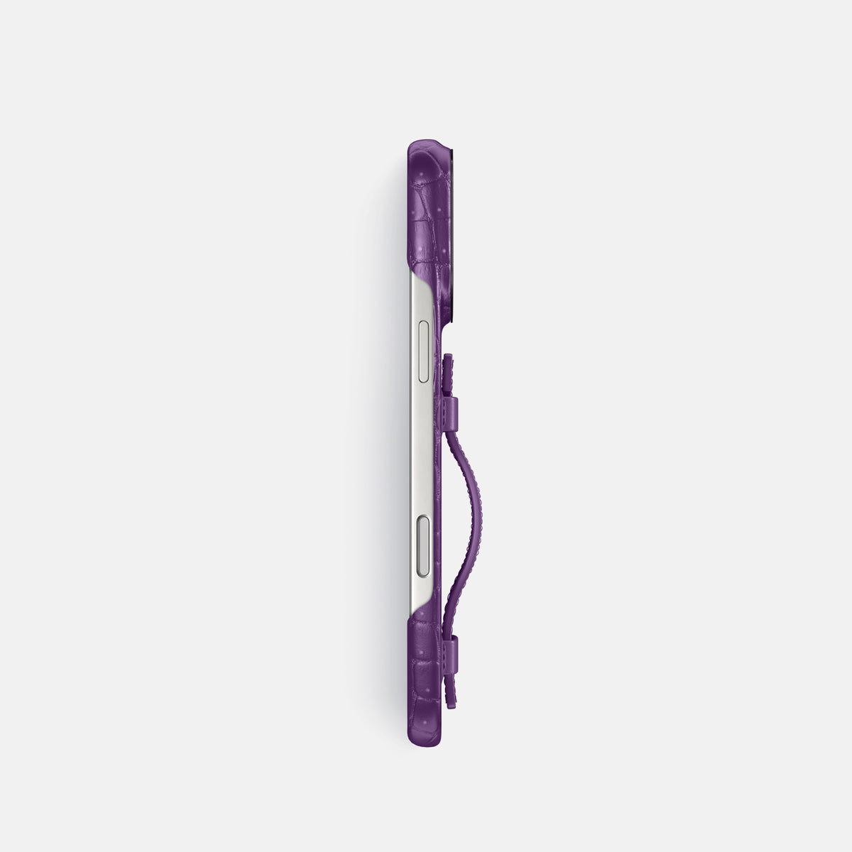 Handle Case For iPhone 17 Pro In Porosus Crocodile -3 | Purple-Black