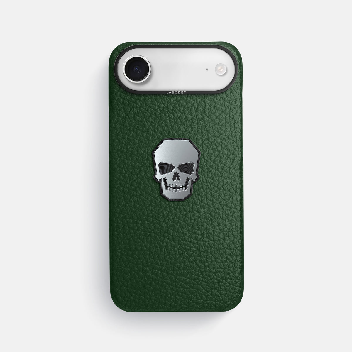 Classic Case With Titanium Skull For iPhone 17 Air In Calf -1 | Dark-Green-Black