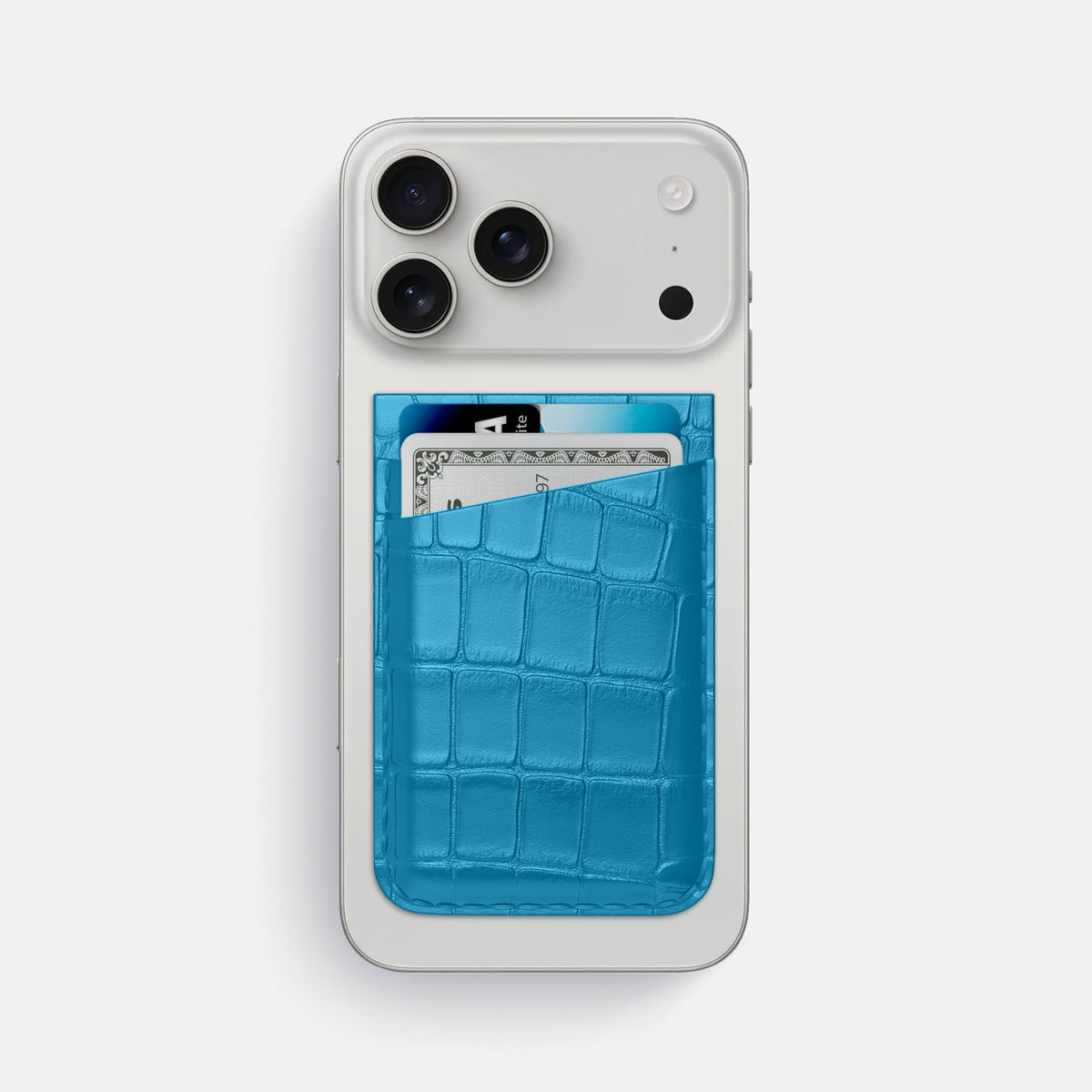 MagSafe Wallet For iPhone 18 Pro Max In Alligator -1 | Curaçao-Blue
