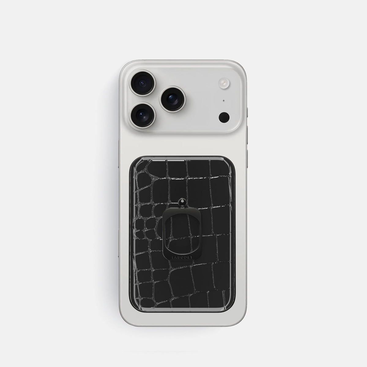 MagSafe Ring For iPhone 18 Pro In Shiny Alligator -2 | Black-Black