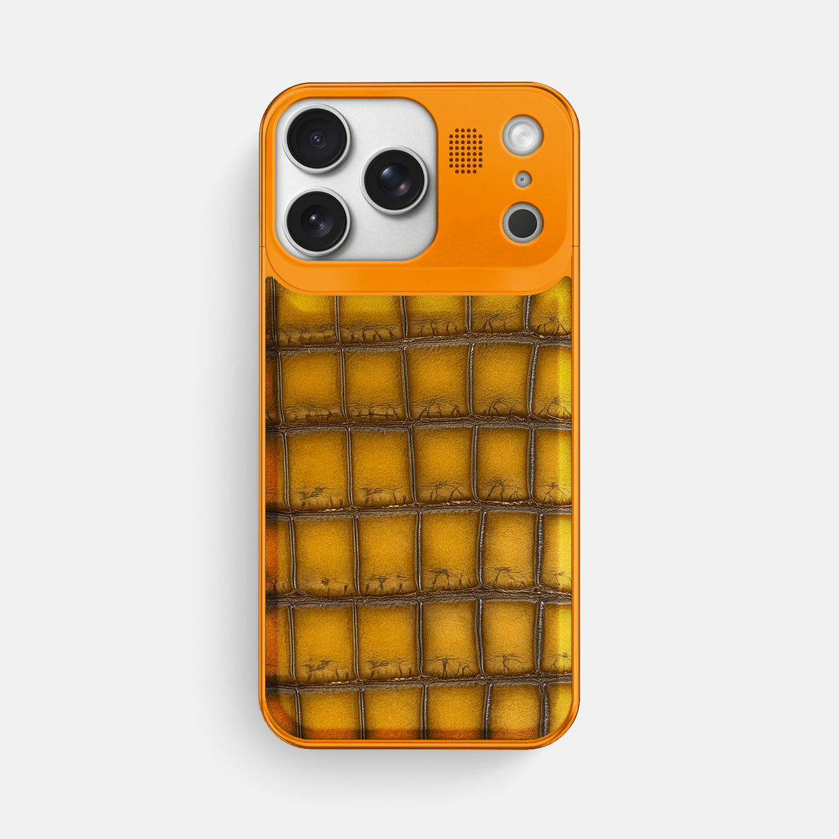 Metal Case For iPhone 17 Pro Max In Patina Alligator -1 | Sydney-Orange