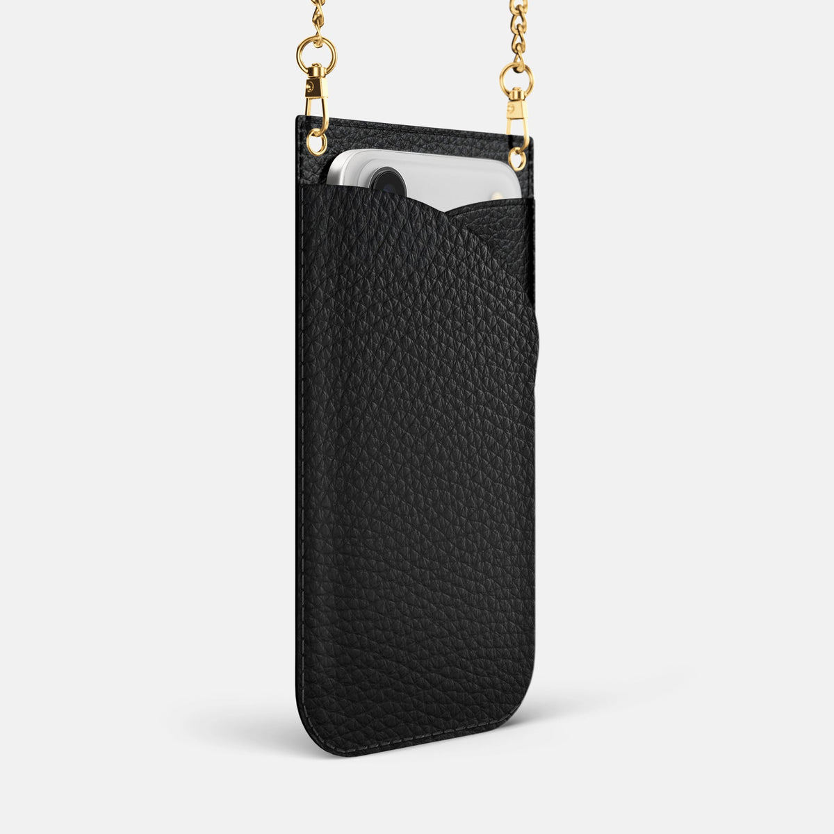 Crossbody Bag For iPhone 18 Pro Max In Calf -2 | Black-Gold