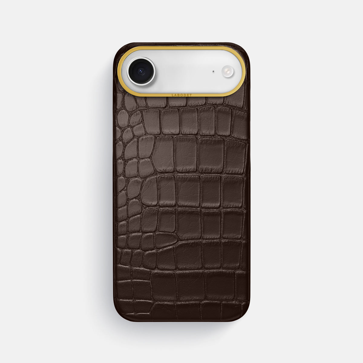 Classic Case For iPhone 17 Air In Alligator -1 | Dark-Brown-Gold