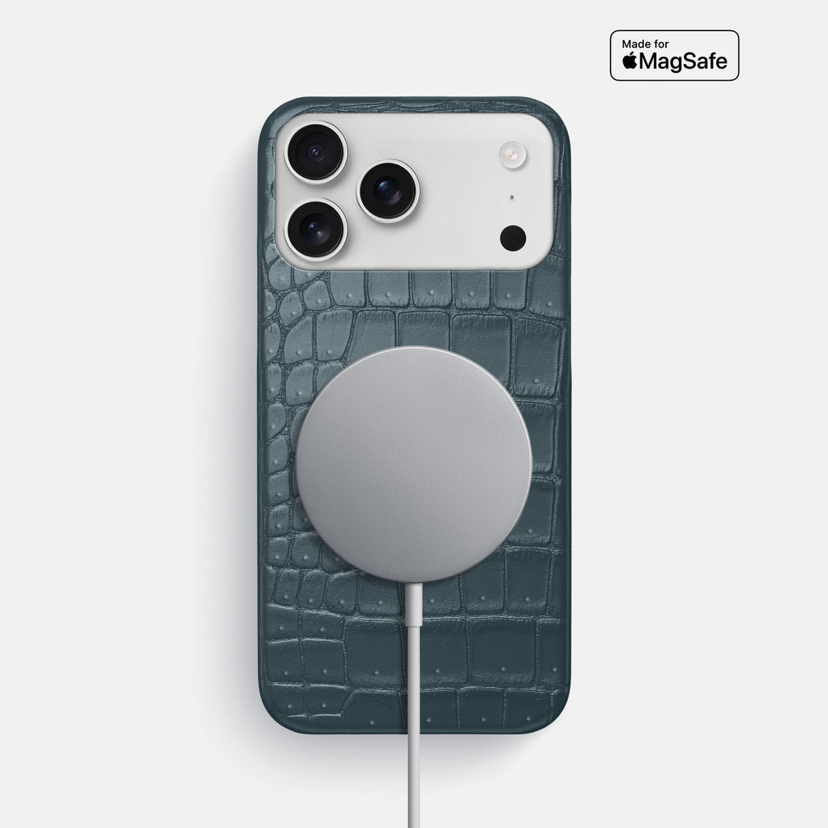 Slim Case For iPhone 18 Pro Max In Porosus Crocodile -5 | Denim