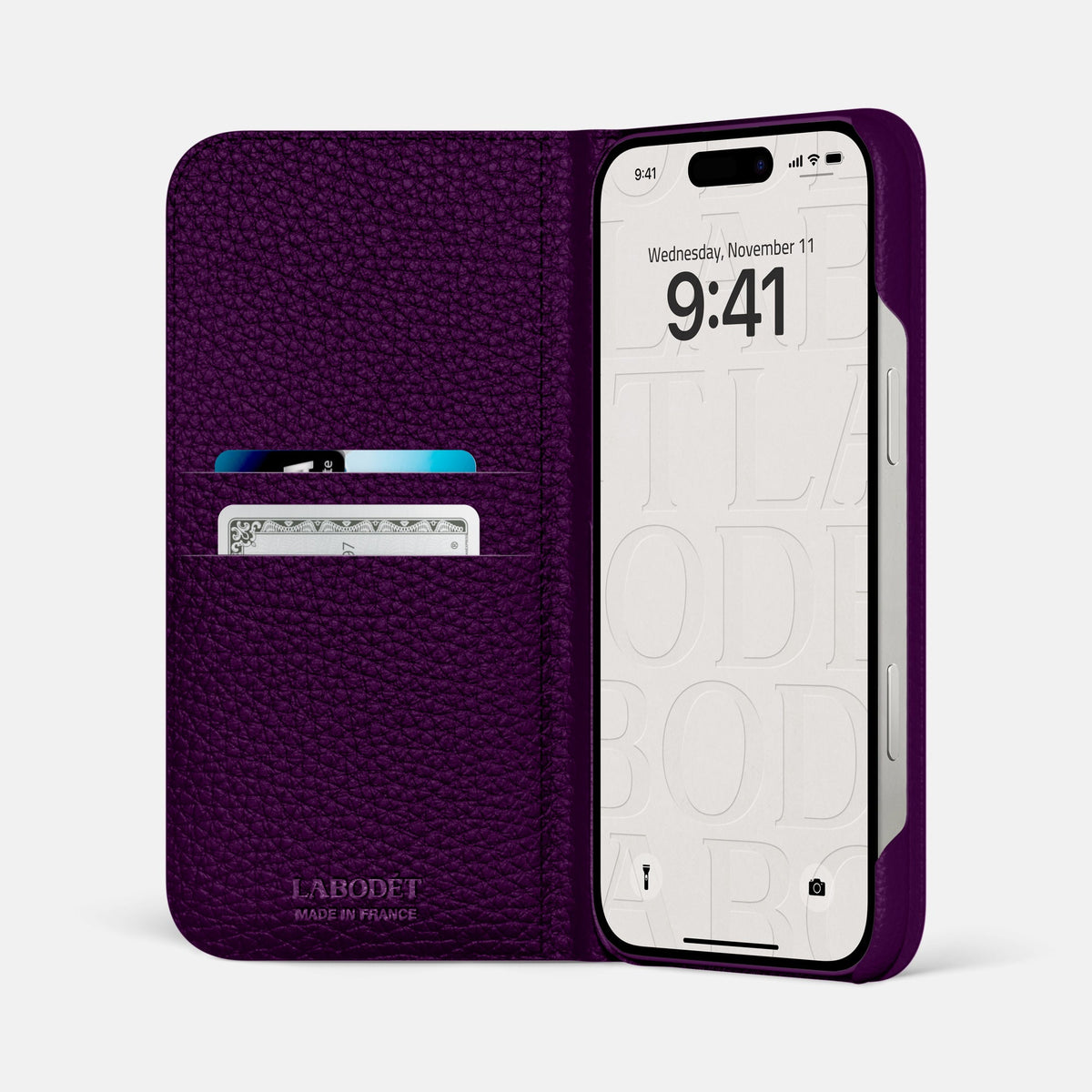 Folio Slim Case For iPhone 18 Pro Max In Calf -2 | Violet