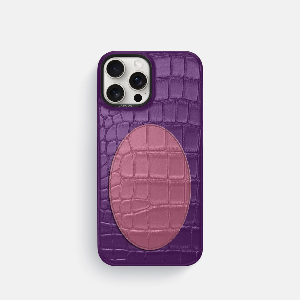 Classic Case With Oval For iPhone 16 Pro In Alligator -1 | Purple-Black