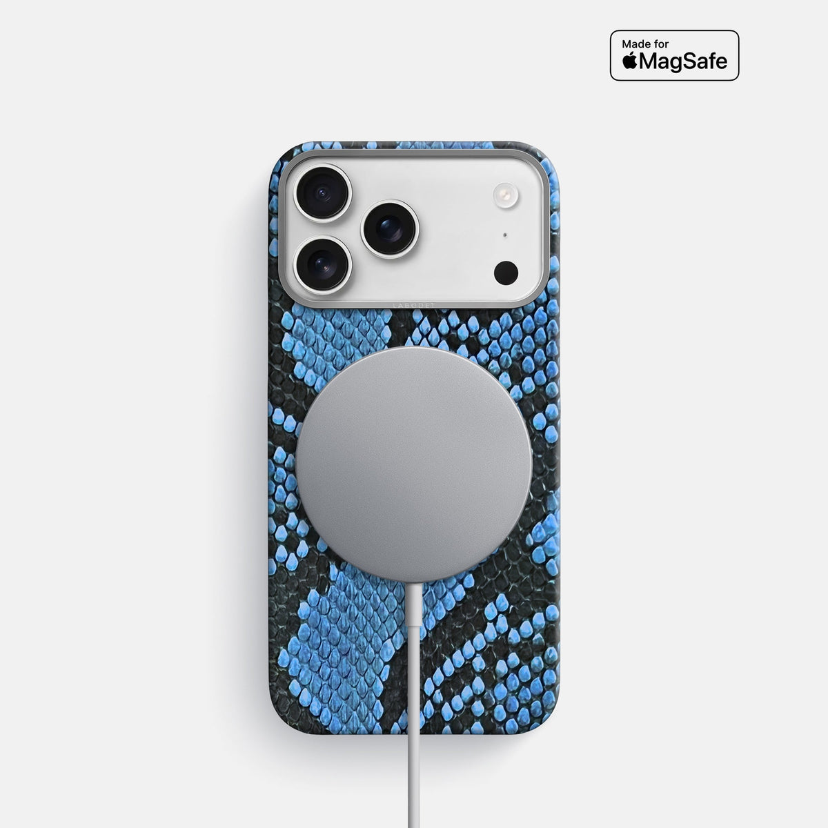 Classic Case For iPhone 18 Pro In Deluxe Python -5 | Blue-Jeans-Steel
