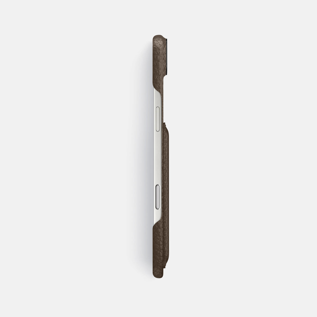 Double Card Case For iPhone 17 Air In Calf -3 | Dark-Brown-Black