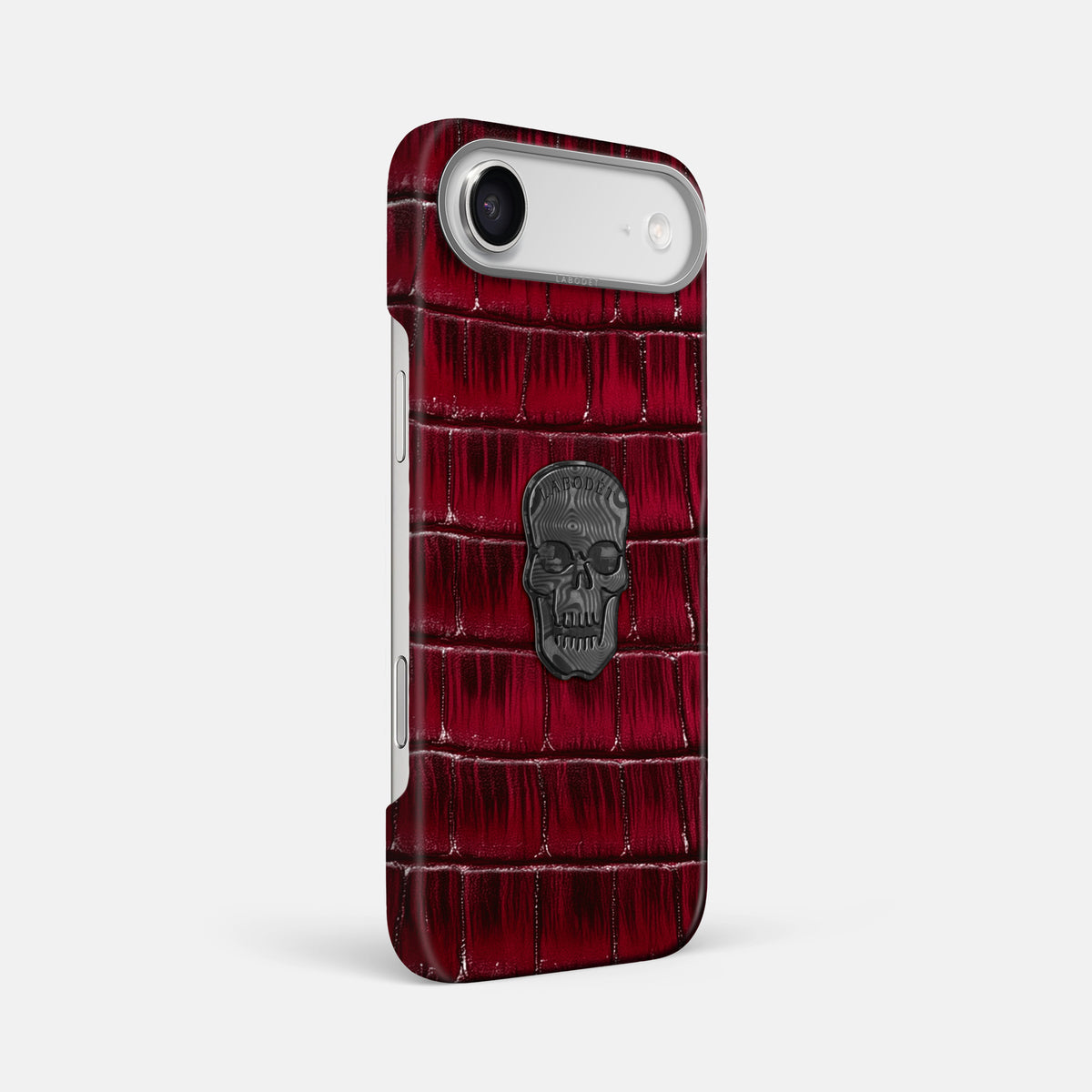 Classic Case With Carbon Skull For iPhone 17 Air In Patina Alligator -2 | Havana-Burgundy-Steel