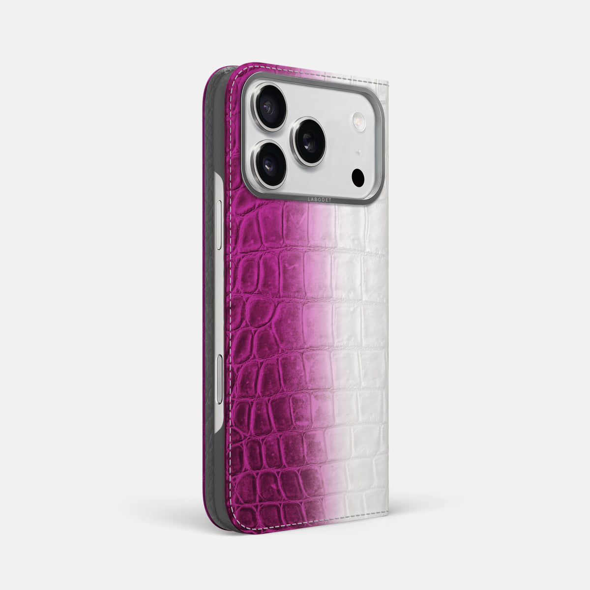 Folio Case For iPhone 17 Pro Max In Himalayan Crocodile -1 | Fuchsia-Steel