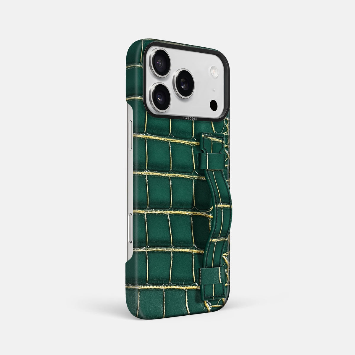 Handle Case For iPhone 18 Pro Max In Patina Alligator -2 | Cambridge-Black