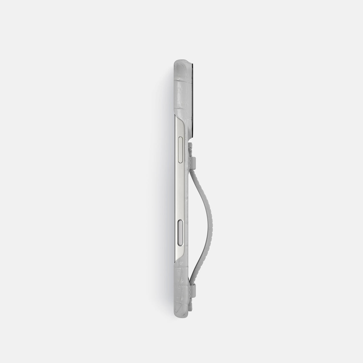 Center Handle For iPhone 17 Pro In Himalayan Crocodile -3 | Grey-Black