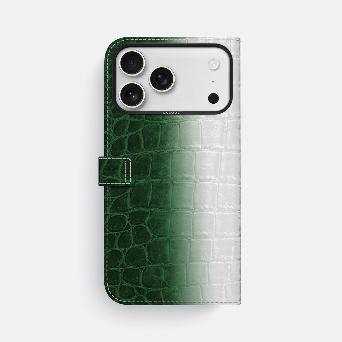 Folio Case with Clasp For iPhone 17 Pro Max In Himalayan Crocodile -3 | Green-Black