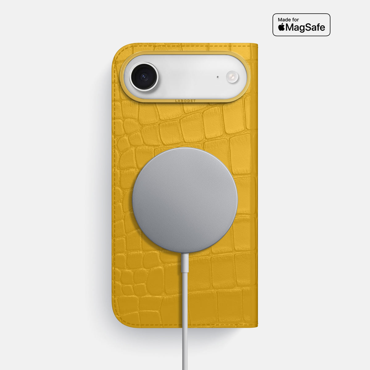 Folio Case For iPhone 17 Air In Alligator -3 | Yellow-Gold