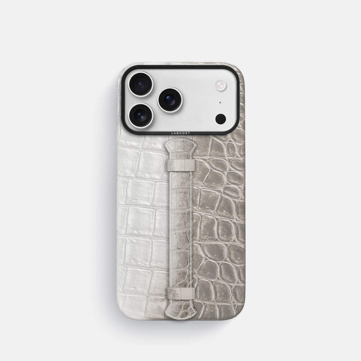 Center Handle For iPhone 17 Pro In Himalayan Crocodile -1 | Grey-Black